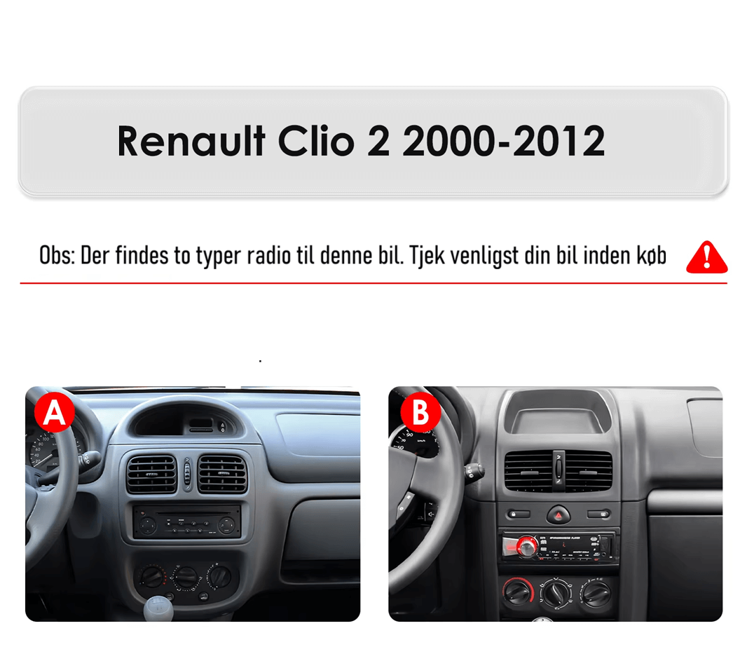 Renault Clio 00-12 - 9" Radio m. Apple CarPlay og Android Auto – Bilmedie.dk