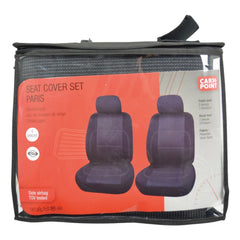 Carpoint stoelhoezenset voorstoelen Paris, 4-delig, zwart/grijs 
