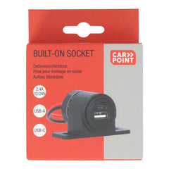 Carpoint opbouw USB-A + USB-C 12/24V 