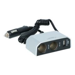 Carpoint dubbele aansluiting 2x12V 1xUSB-A 2,4A 