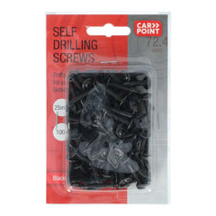 Carpoint zelftappende schroeven, zwart, Ø 4 mm, 25 mm, 100 stuks. 