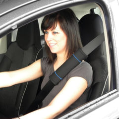 Carpoint stuurhoes van echt leer Classic zwart/blauw 