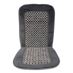 Carpoint stoelkussen met houten kralen Deluxe, grijs 