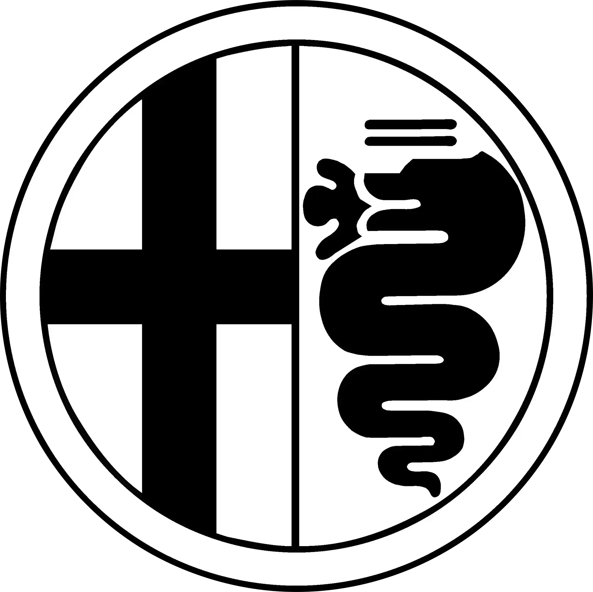 Alfa Romeo radio en CarPlay-scherm met Apple CarPlay en Android Auto logo