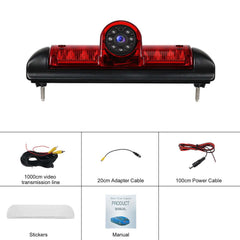 Achteruitrijcamera voor Fiat Ducato, Peugeot Boxer & Citroën Jumper (2006–2017) met HD-beeld en geïntegreerde verlichting.