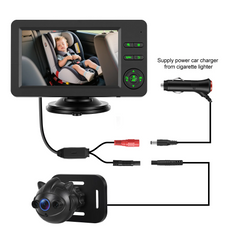 Babycamera voor in de auto met 4.3" HD-scherm en nachtzicht 