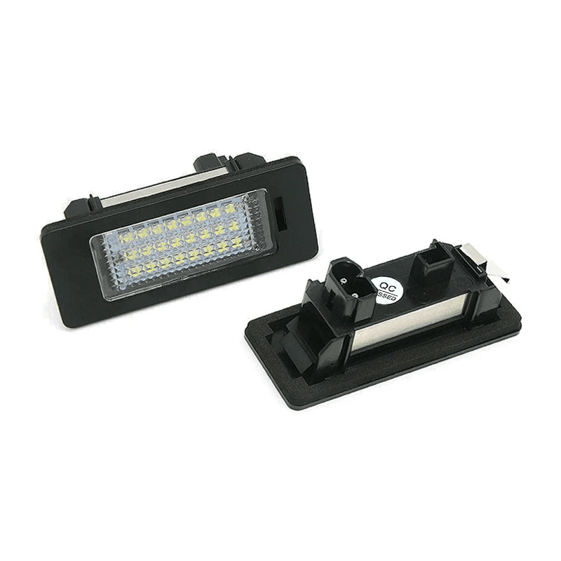 LED kentekenverlichting BMW – Witte LED (E90, F30, E60, X5 e.a.) productafbeelding met krachtige verlichting.