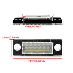 LED kentekenverlichting VW & Skoda – CANBUS (Golf 5, Passat, Touran e.a.) met afmetingen en details