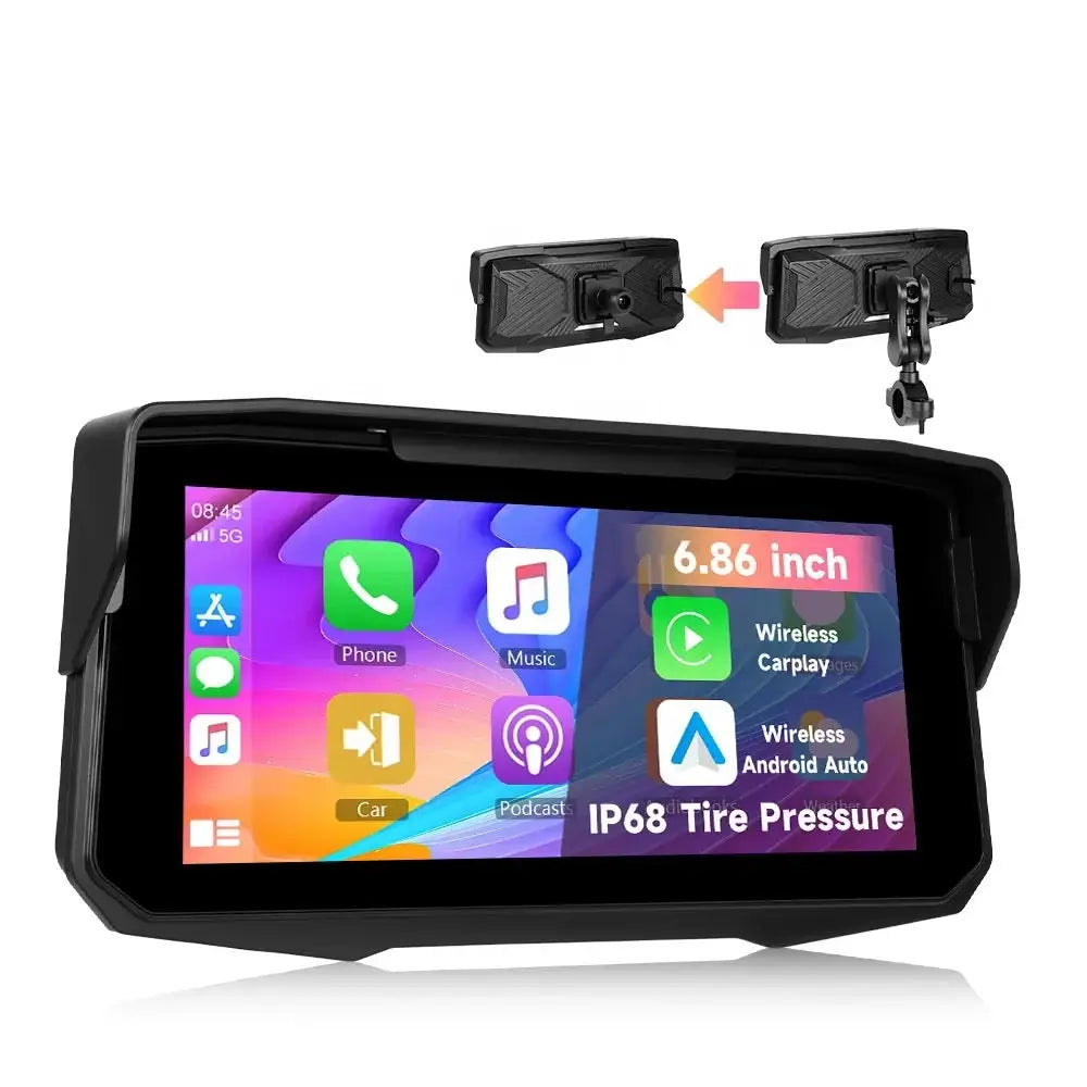 6,86” motorscherm met CarPlay, Android Auto, AirPlay en TPMS 