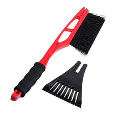 IJskrabber met sneeuwborstel voor auto – 43 cm rood 