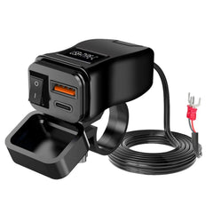 Motor USB-C & USB QC3.0 oplader met schakelaar 