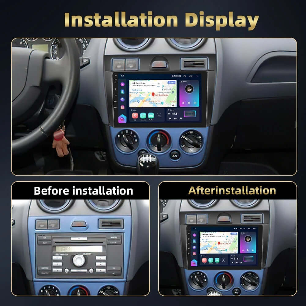 Ford Fiesta 06-11 - 9" Radio m. Apple CarPlay og Android Auto – Bilmedie.dk