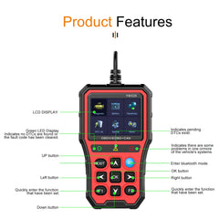 OBD2 foutcodelezer YM529 – diagnosetester met Bluetooth en kleurenscherm 