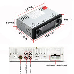 1 DIN autoradio met Bluetooth, USB & retro design – MP3-speler 
