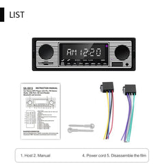 1 DIN autoradio met Bluetooth, USB & retro design – MP3-speler 