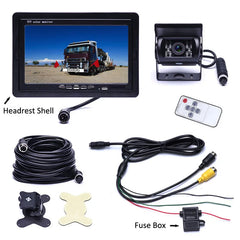 7" achteruitrijcameraset voor auto, vrachtwagen en bestelwagen - scherm + camera (12V-24V)