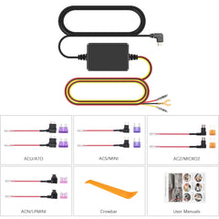 Hardwire Kit USB-C voor dashcam – 12V/24V naar 5V met parkeerbewaking 