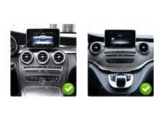 Mercedes-Benz C-Klasse en Vito – 12,5" radio met Wireless Apple CarPlay & Android Auto installatie dashboardafbeeldingen