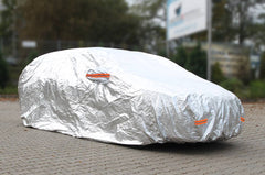 Zilverkleurige autohoes met ritssluiting in maat XL