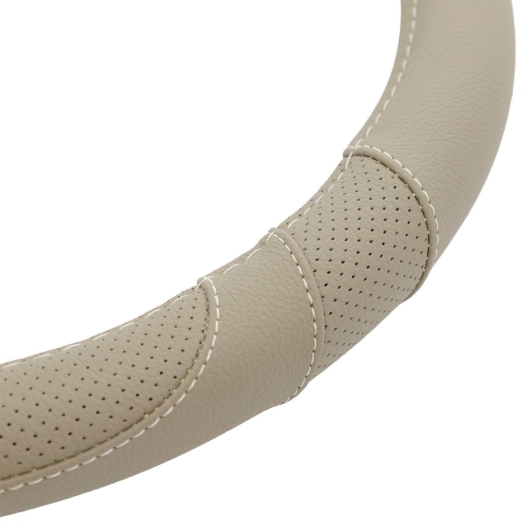 Beige stuurhoes van echt leer in maat M