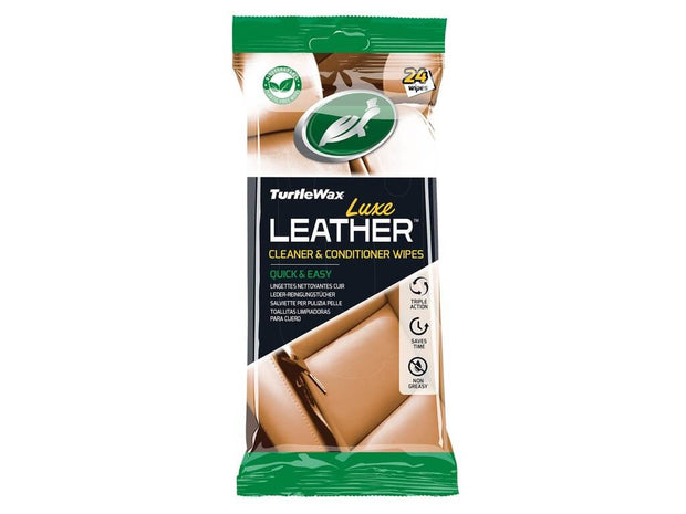 Turtle Wax Luxe Leather Wipes – leerverzorgingsdoekjes 24 stuks 